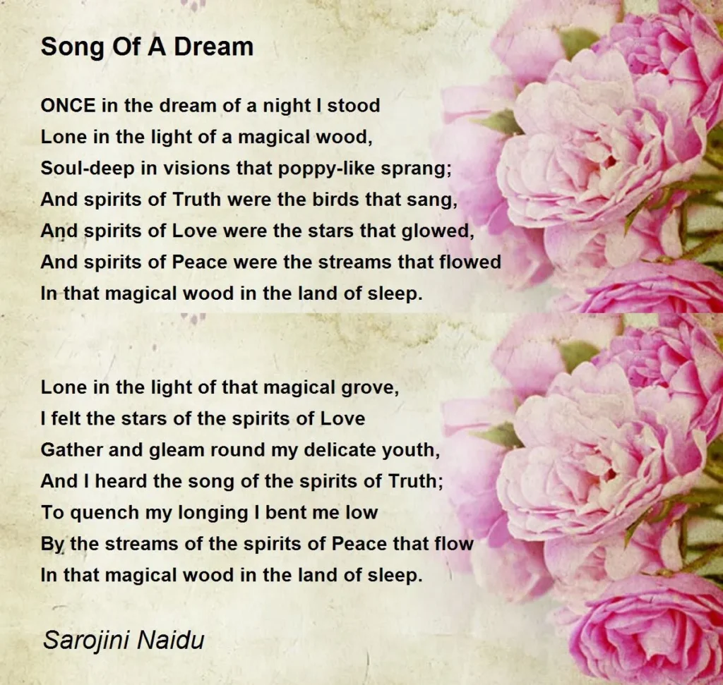 song of a dream by sarojini naidu