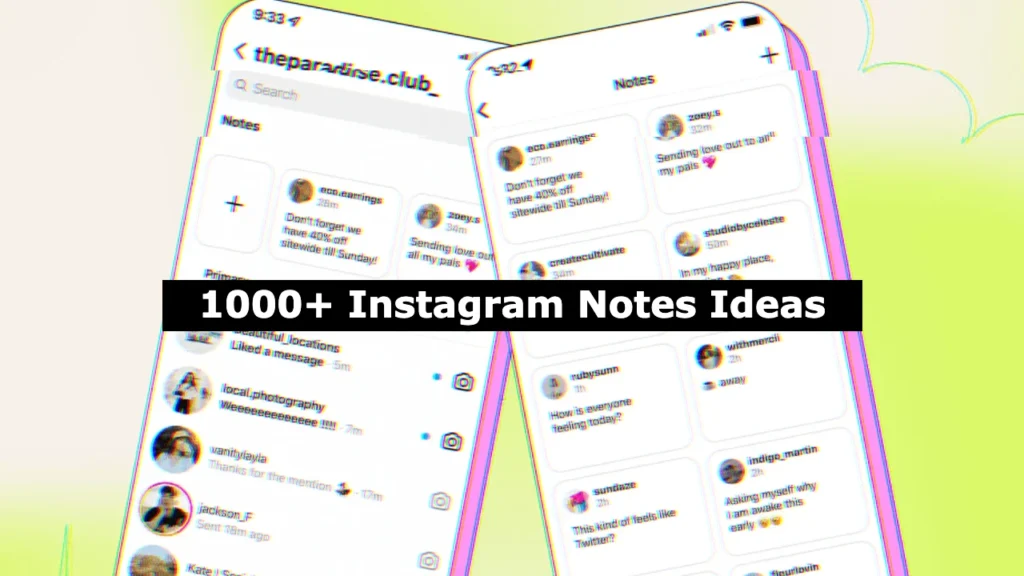 Instagram Notes Ideas